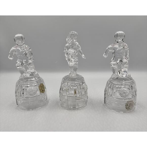 Princess House Crystal Figurines Moment of Pride Soccer Players 3pc Set